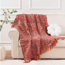 BATTILO HOME Red Throw Blanket