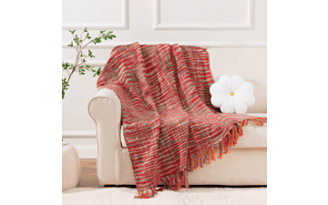 BATTILO HOME Red Throw Blanket