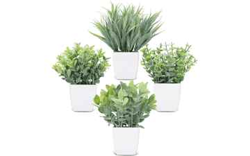 CEWOR 4 Pack Small Faux Plants