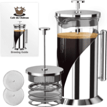 Cafe Du Chateau Stainless Steel French Press Coffee Maker