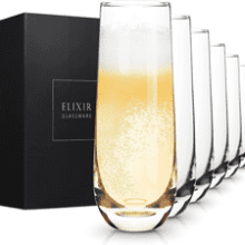 ELIXIR GLASSWARE Stemless Champagne Flutes