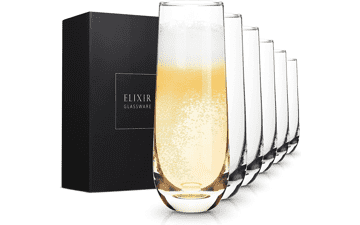 ELIXIR GLASSWARE Stemless Champagne Flutes