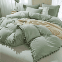 ETDIFFE Pom Pom Duvet Cover