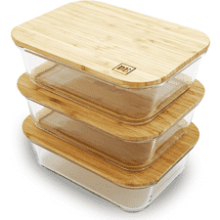 Glass Food Storage Containers with Bamboo Lids