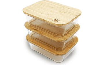 Glass Food Storage Containers with Bamboo Lids