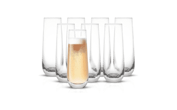 JoyJolt Milo Stemless Champagne Flutes Set