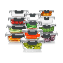 KOMUEE 24 Pieces Glass Food Storage Containers