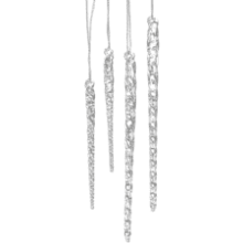 Kurt Adler Clear Glass Icicle Ornament Set