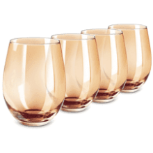 LUXU Amber Stemless Wine Glass (Set of 4)