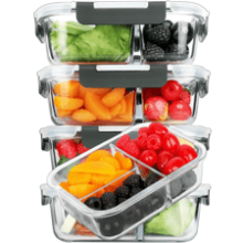 M MCIRCO 5-Pack Glass Meal Prep Containers