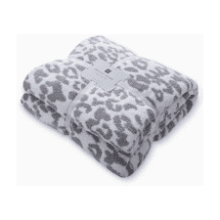 MH MYLUNE HOME Ultra Soft Micro Plush White Grey Leopard Blanket