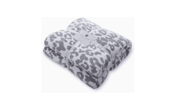 MH MYLUNE HOME Ultra Soft Micro Plush White Grey Leopard Blanket