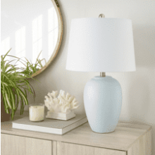 Nourison 23" Blue Coastal Ceramic Jar Table Lamp