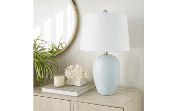 Nourison 23" Blue Coastal Ceramic Jar Table Lamp