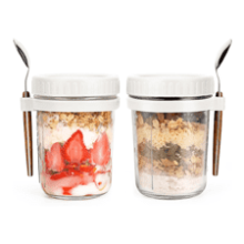 Overnight Oats Jars with Spoon and Lid