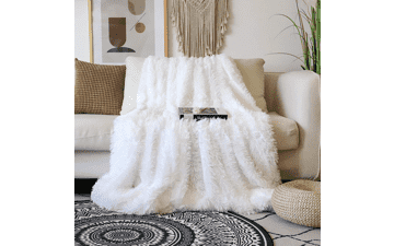 Tuddrom Decorative Extra Soft Faux Fur Blanket