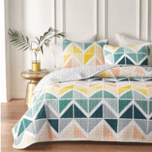 UOZZI BEDDING 2 Piece Reversible Colorful Quilt Set