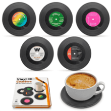 Vinyl Record Coaster Set