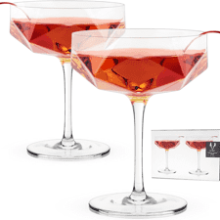 Viski Faceted Coupe Glasses Set of 2