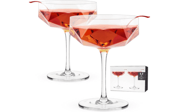 Viski Faceted Coupe Glasses Set of 2