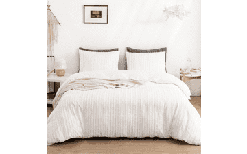 WARMDERN White Boho Duvet Cover Set