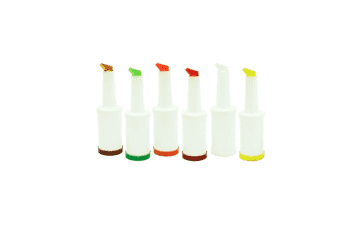 Winco Set of 6 - Flow-N-Stow Pour Bottles