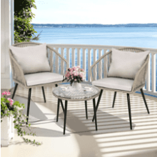 YITAHOME 3-Piece Wicker Small Patio Balcony Chair Set