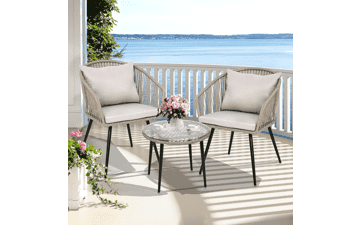 YITAHOME 3-Piece Wicker Small Patio Balcony Chair Set