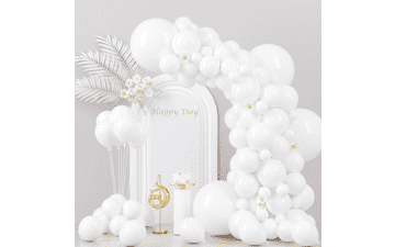 130pcs White Balloons