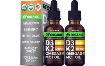 (2 Pack) Organic Vitamin D3 K2 Drops