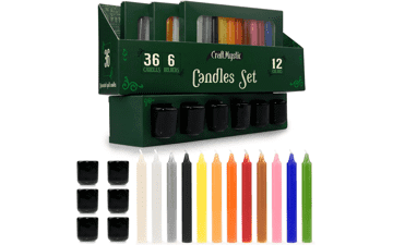 36 Colored Mini Candle Sticks and 6 Holders