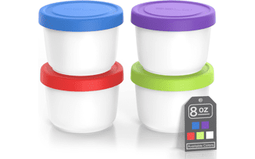 8oz Mini Ice Cream Containers with Silicone Lids (Set of 4)