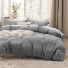 Bedsure Grey Duvet Cover Queen Size