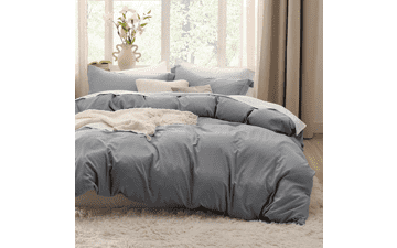 Bedsure Grey Duvet Cover Queen Size