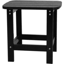 Flash Furniture Charlestown Tiered Commercial Poly Resin Adirondack Side Table - Black