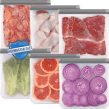 Lerine 6 Pack Reusable Gallon Freezer Bags