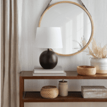 Nourison Modern Farmhouse Black Round Table Lamp