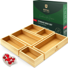 ROYAL CRAFT WOOD Luxury Bamboo Drawer Organizer