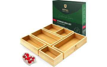 ROYAL CRAFT WOOD Luxury Bamboo Drawer Organizer