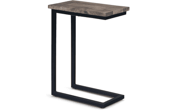 SIMPLIHOME Skyler Solid Mango Wood and Metal End Table