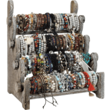 TOPNEW 4 Tier Wooden Bracelet Holder