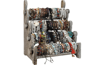 TOPNEW 4 Tier Wooden Bracelet Holder