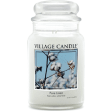 Village Candle Pure Linen Large Glass Apothecary Jar Scented Candle