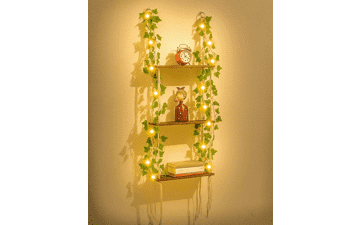 WOOD MEETS COLOR 3 Tier Macrame Wall Hanging Shelves