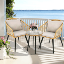 YITAHOME 3-Piece Wicker Balcony Small Patio Furniture Chair Set