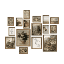 ANERZA 16 PCS Framed Vintage Wall Art Decor