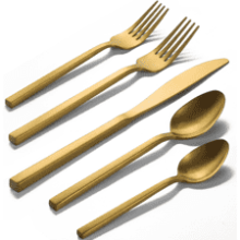 Alata Cube Gold 20-Piece Forged Silverware Set