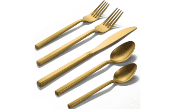 Alata Cube Gold 20-Piece Forged Silverware Set