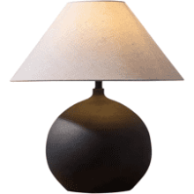 PURESILKS Rustic Black Ceramic Table Lamp