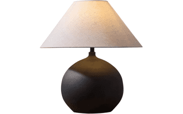 PURESILKS Rustic Black Ceramic Table Lamp